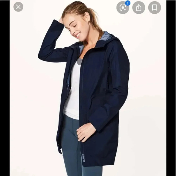 Lululemon Rain Haven Jacket Midnight Navy Size 2 - Picture 1 of 9